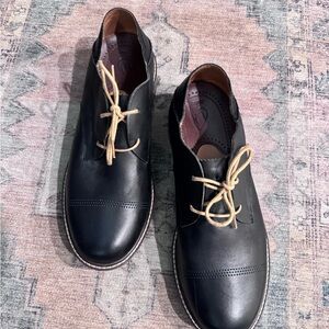 OluKai WALINO Oxfords Classic premium black leather - slip in back - size 13